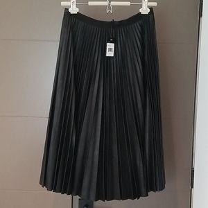 BCBG Max Azria pleated, pleather skirt